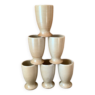 Set of 6 stoneware mazagrans