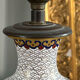 Pied de lampe ancien en émail cloisonnée