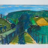 Max Gregor Carlsson,  Modern Swedish Painting, 1950s, Pastel, Framed