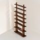 Sculptural wengé slat bookcase (Europe, 1960s).