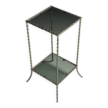 Table d'appoint en métal imitation bambou