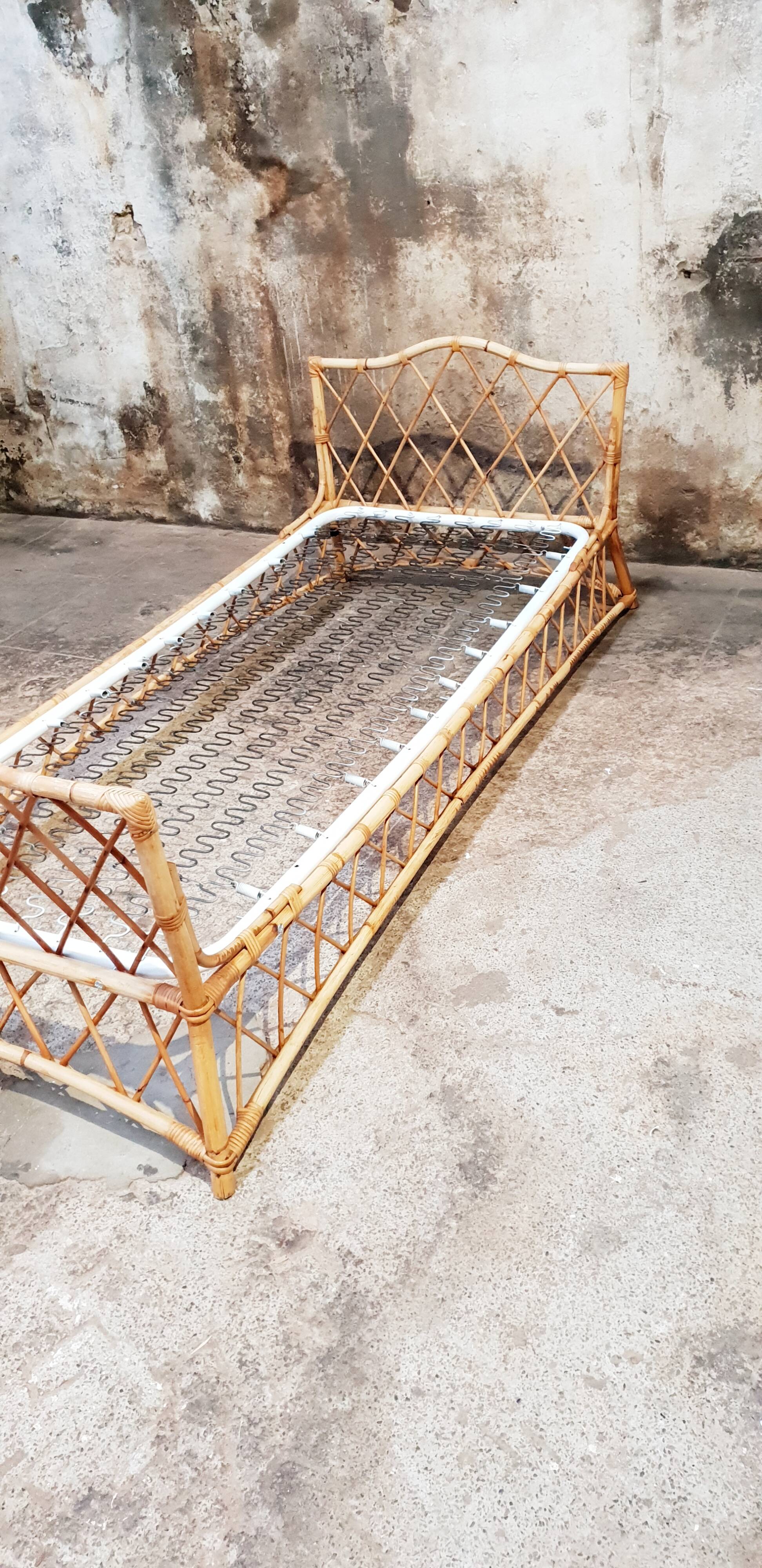 Vintage rattan bed