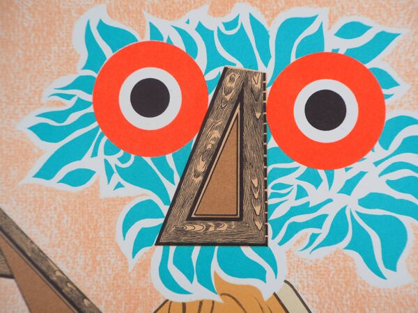 Enrico baj : hibou - lithographie originale