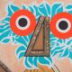 Enrico baj: owl - original lithograph
