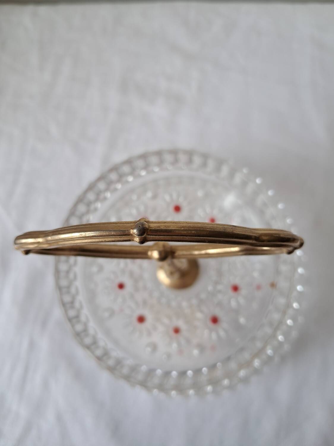 Paloma series glass tiered tray, Attributed to Walther Glas. 1970