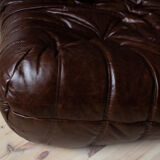 Set of 3 brown leather Togo sofas designed by Michel Ducaroy 1973