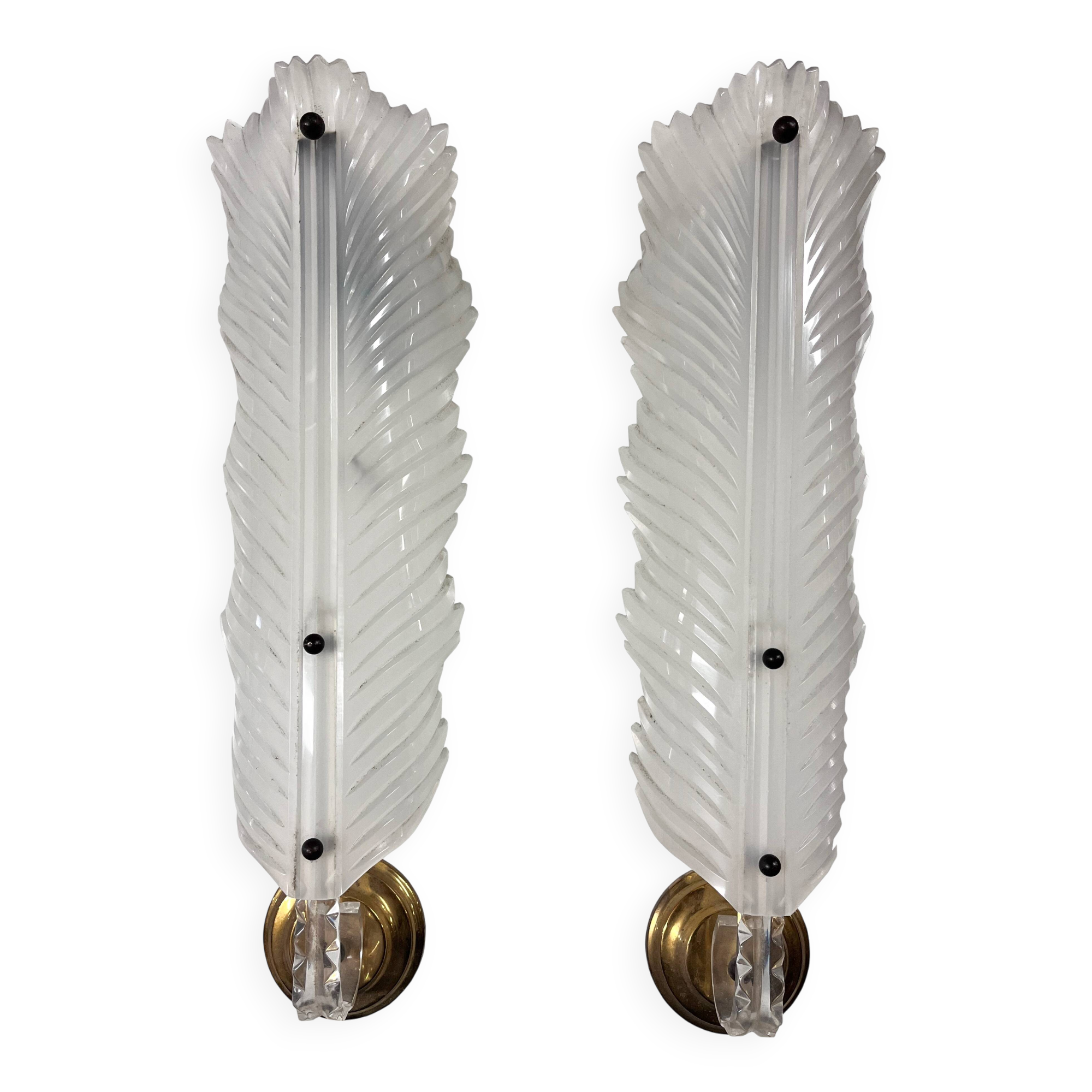 Paire d'applique vintage feuille, 1960s