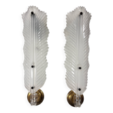 Pair of vintage leaf wall lights, 1960s