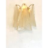 Contemporary Modern Sanded Champagne "Rondini" Murano Wall Sconces- Set of