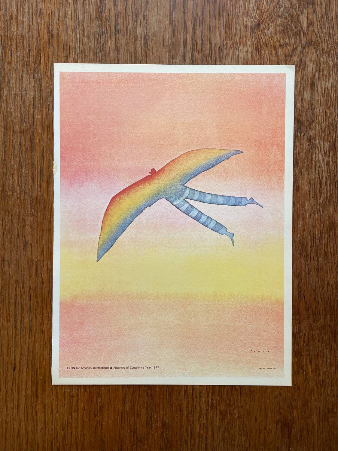 Folon poster - Amnesty International 1977