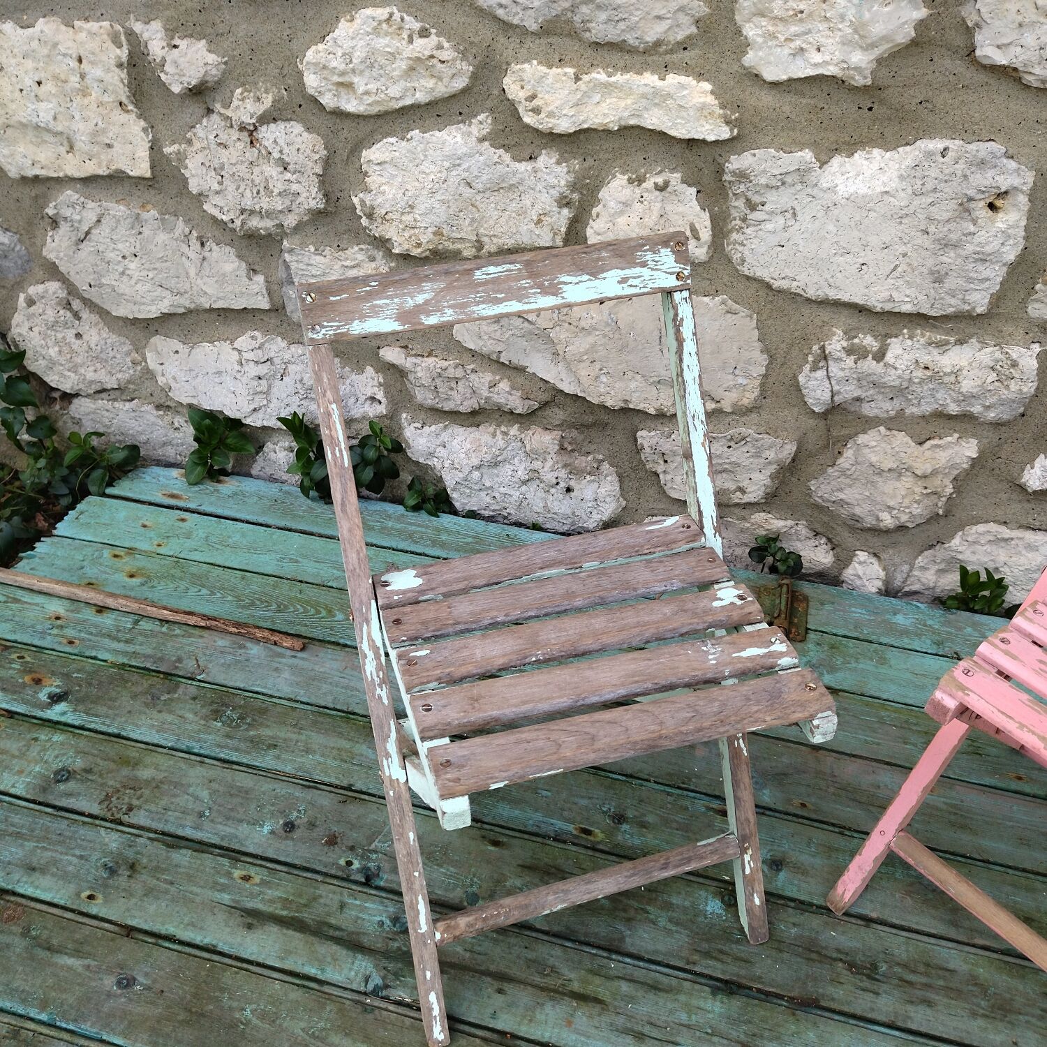 Pair of folding chairs 50s