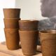 Lot 6 cups in earth-coloured stoneware