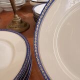 Lot 6 Plate Porcelain Limoges Blue Gold Betoule Legrand 1/2