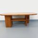 Vintage oval rectangular modernist coffee table in solid pine from the years.