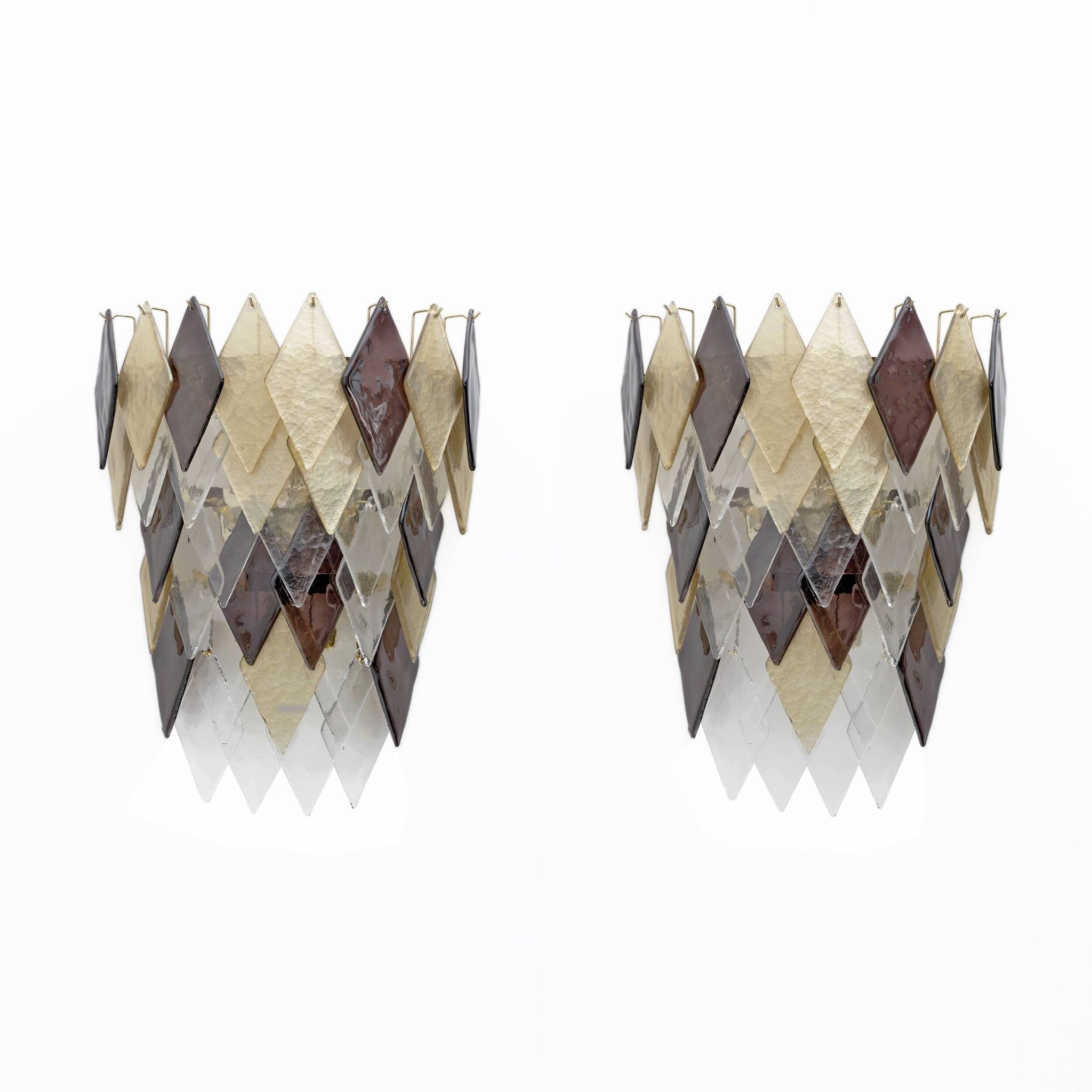 Paire d'appliques modernes italiennes en verre de Murano