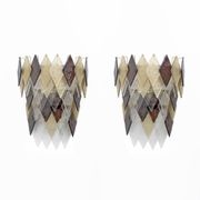 Paire d'appliques modernes italiennes en verre de Murano