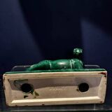 Green and gold Art Deco ceramic horse