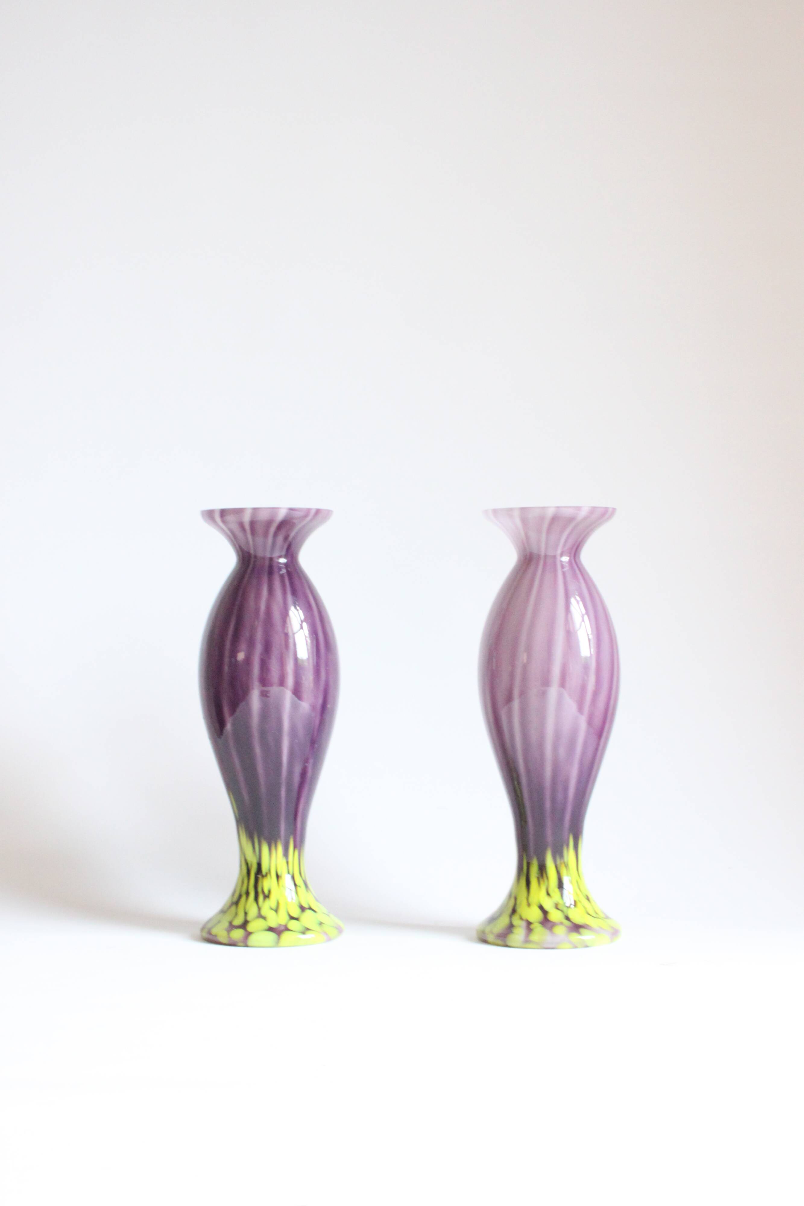 Art Nouveau glass vases by Franz Welz, Czech republic 1930s.