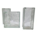 3 vintage glass brick vases