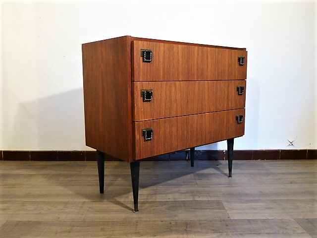sab dresser in teck laiton and cuir 1960