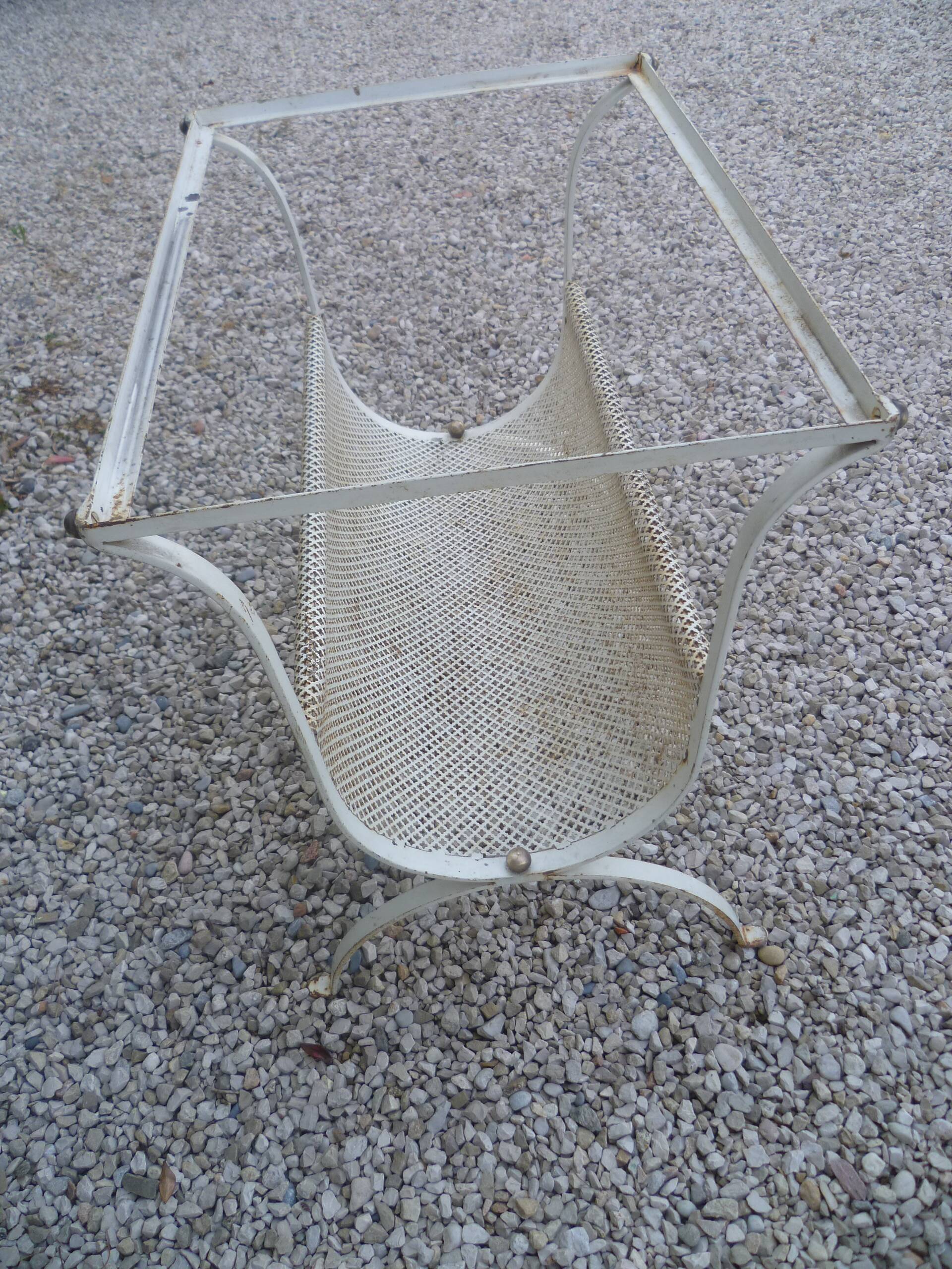 Mategot style painted metal 60s side table/sofa/magazines