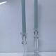 pair of hexagonal crystal candle holders