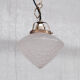 Mid-century opaque glass and brass pendant