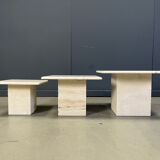 Vintage travertine nesting tables or side tables, 1970s