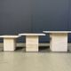 Tables gigognes en travertin vintage ou tables d'appoint, années 1970