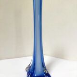 Vase soliflore en verre bleu
