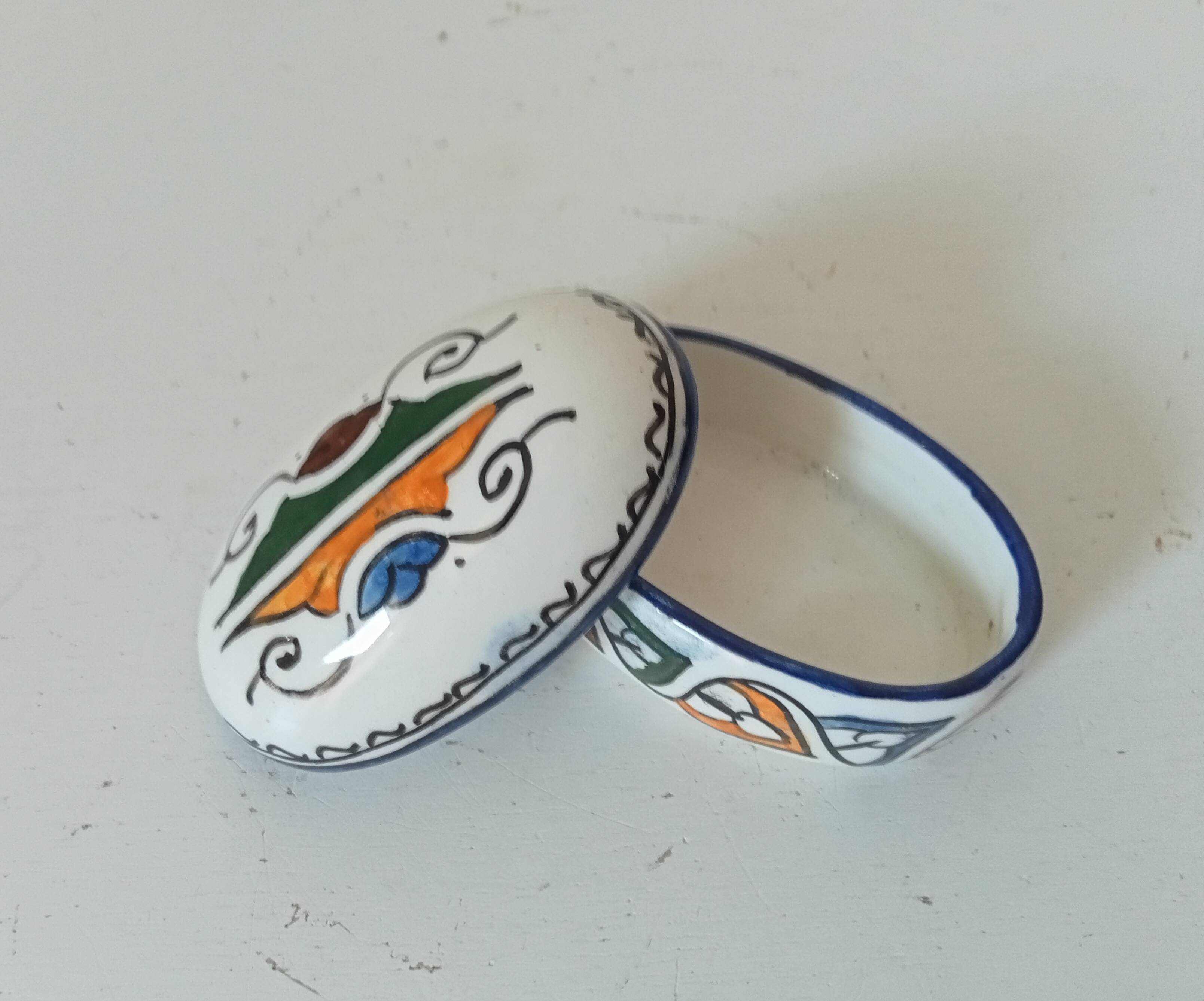 Vintage Moroccan porcelain candy box