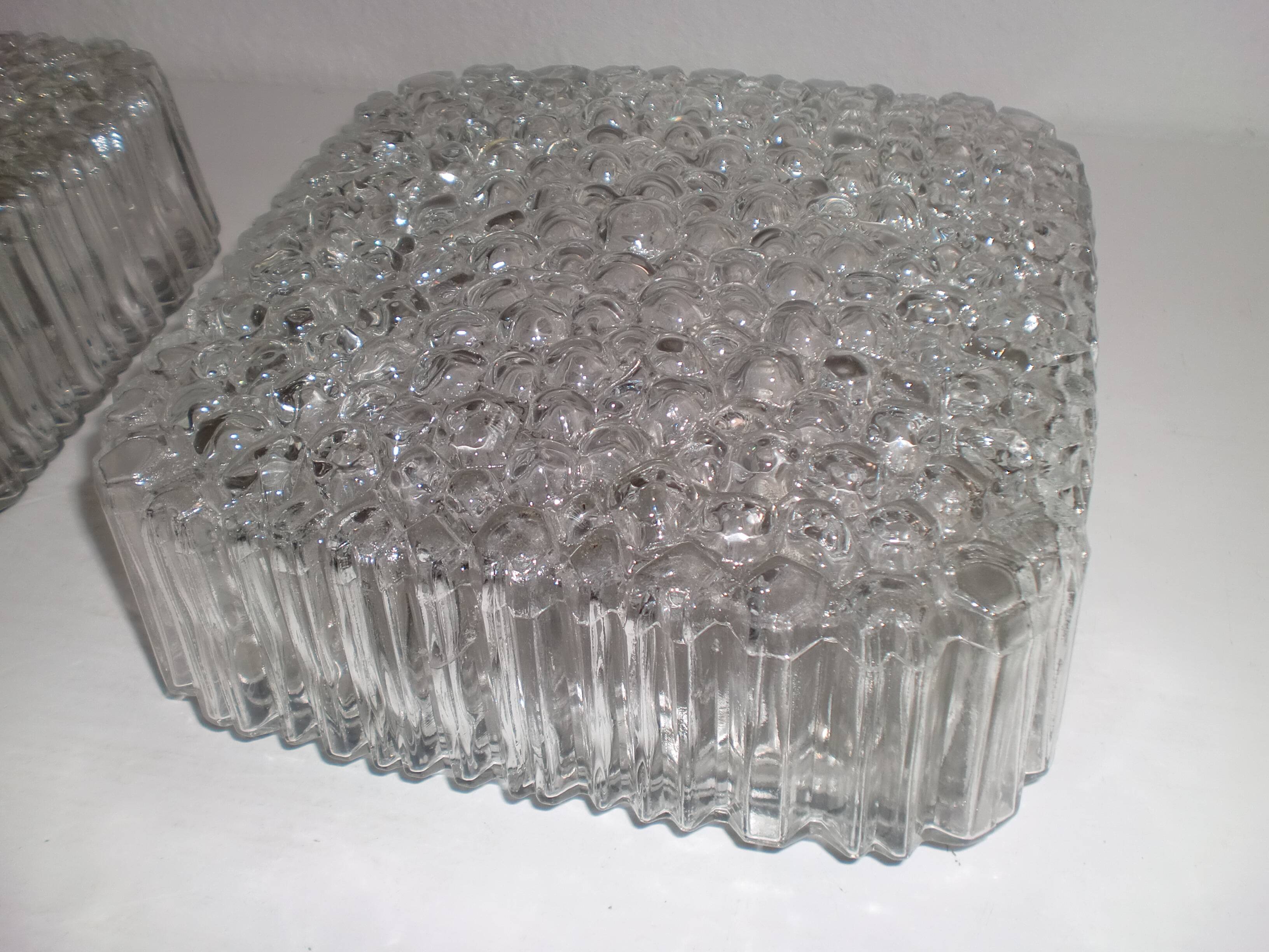 Glass Wall or Ceiling Lamp by Helena Tynell for Glashütte Limburg, 1960s