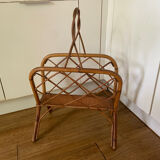 Vintage rattan magazine holder
