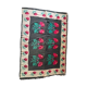 Very Old Romanian floral handwoven carpet made in wool, bohemian design