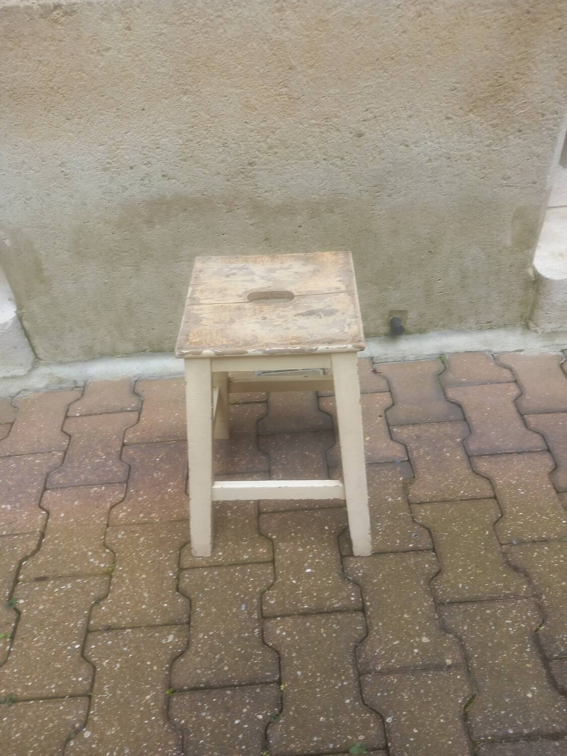 Vintage wooden workshop stool
