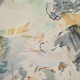 Berthe Morisot: Little girl feeding ducks, signed lithograph