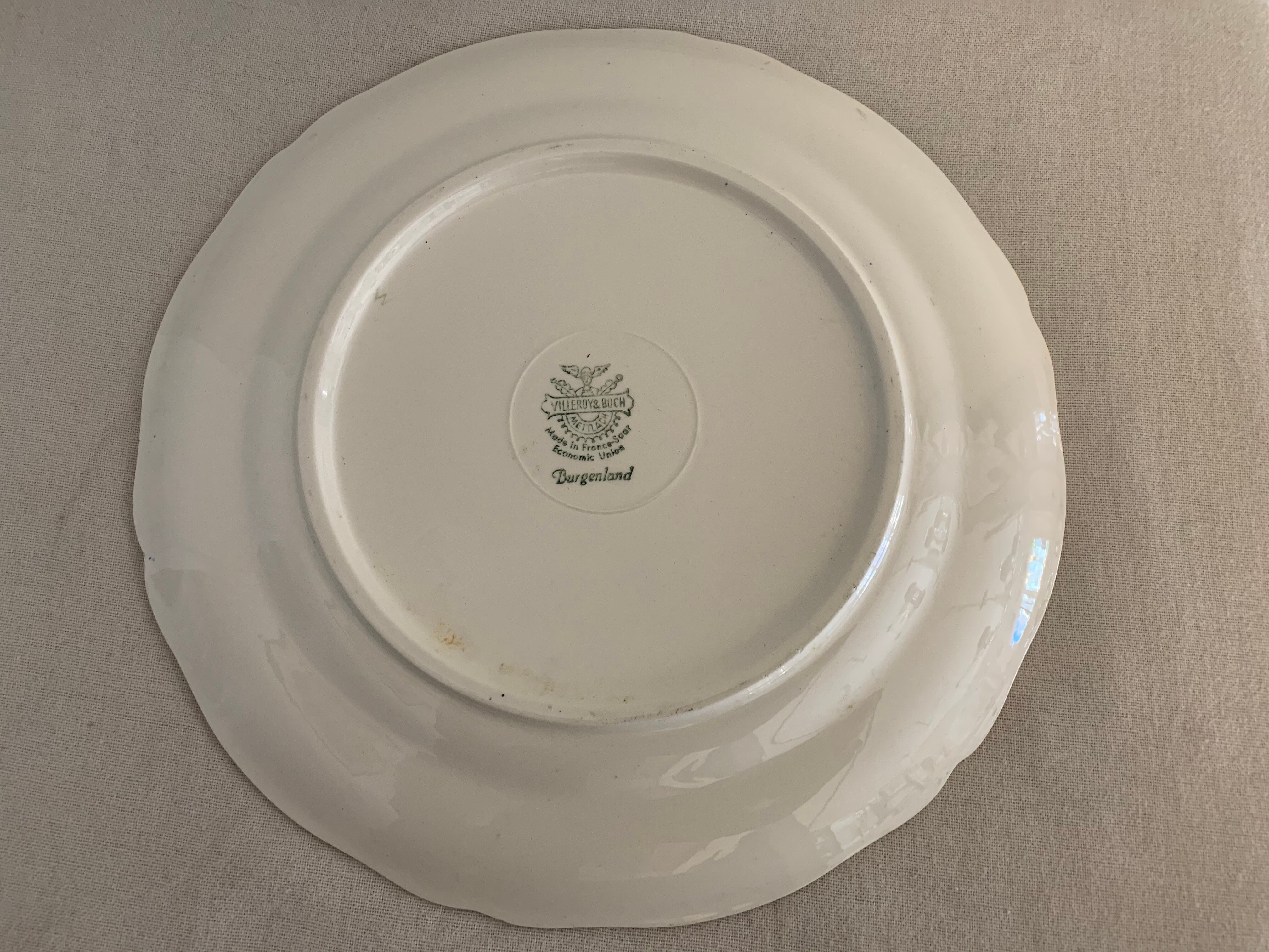 10 assiettes plates bleues Villeroy et Boch modèle Burgenland 1950