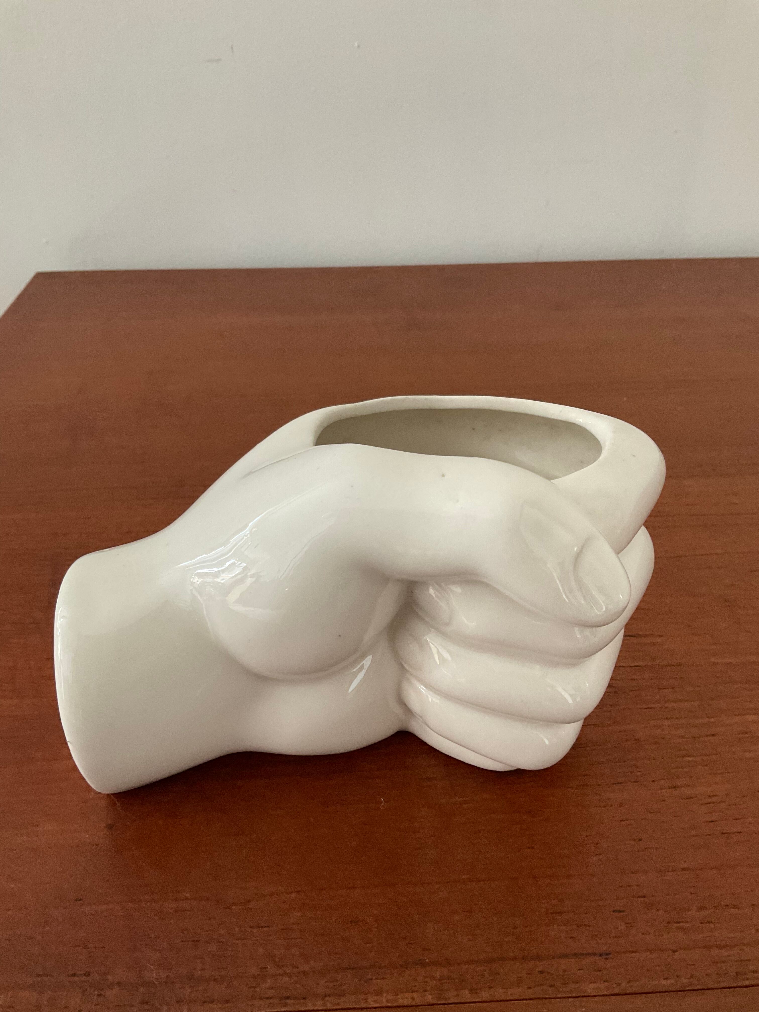 Ceramic hand vase from the 70s