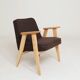 Scandinavian chocolate wool armchair designed by Chierowski