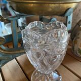Ancient crystal vase with heart patterns