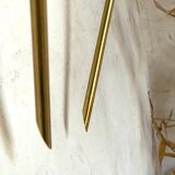 Pair of vintage brass and opaline wall sconces