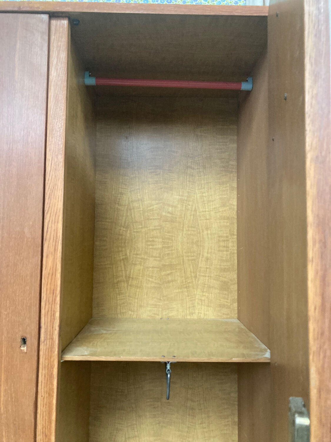 Vintage wood and rattan cabinet