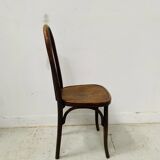 Set of six 20th century curved wooden chairs