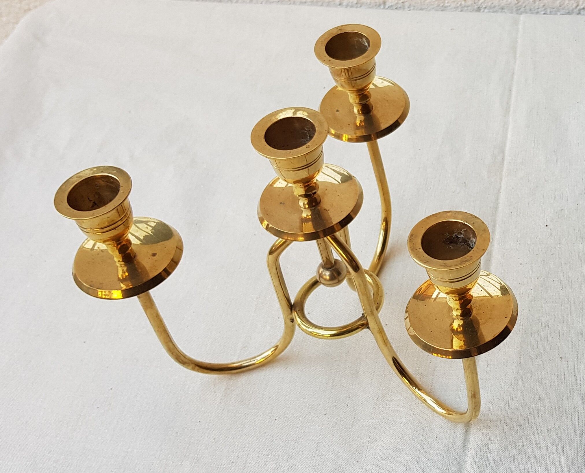 Chandelier 4 brass branch 80's