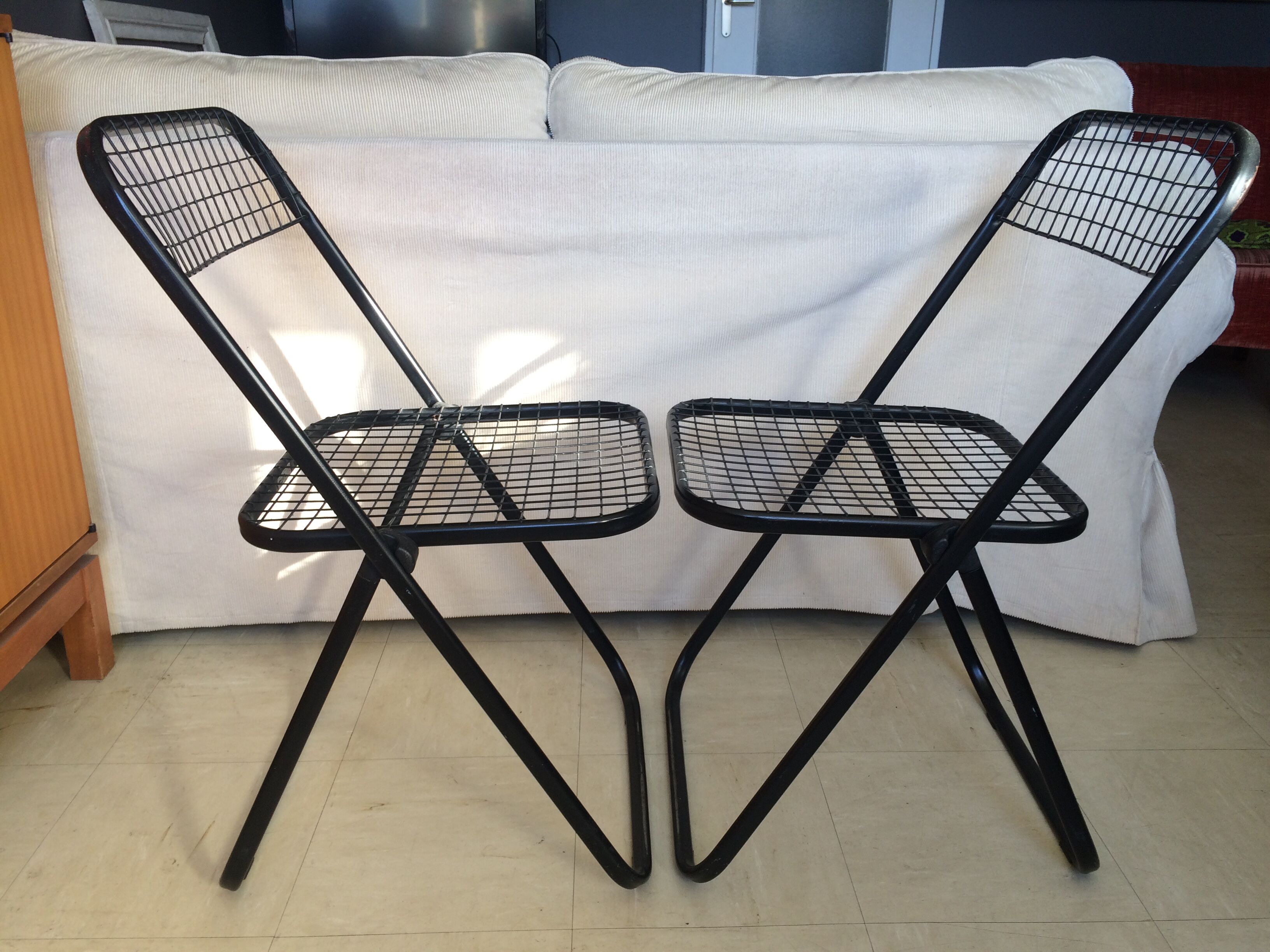 Pair of Cornedo folding chairs by TALIN - Made in Italy - 70s/80s