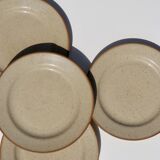 8 assiettes en grès moucheté de Tulowice