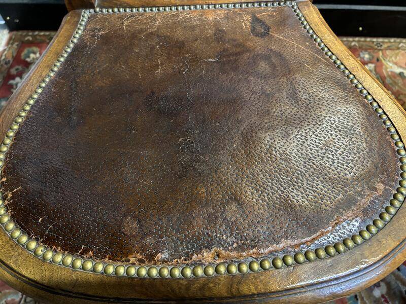 Set of 4 Louis XVI leather chairs