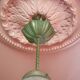 Art deco pendant lamp, art deco molded glass ball suspension, ceiling lamp, 30's