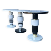 hand crafted side table of ceramic and marble in memphis style by Casalto 2