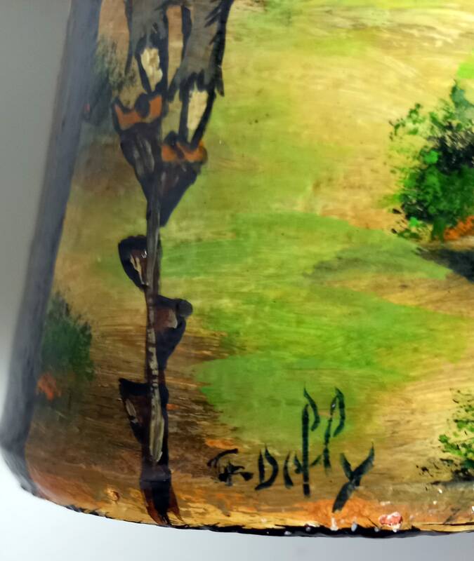 Pair of vintage Basque pottery – glazed ceramic – signed G. Defly